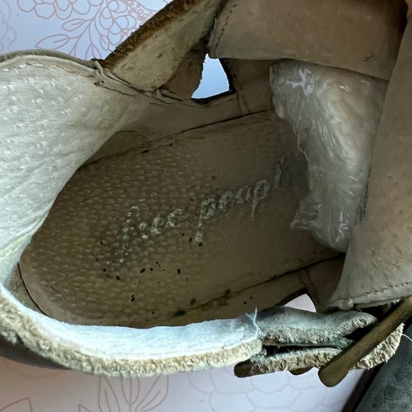 Free People Emerald Green Leather Cut Out Ankle Strap Boots Sz EU 39 or US 8 - Picture 8 of 10